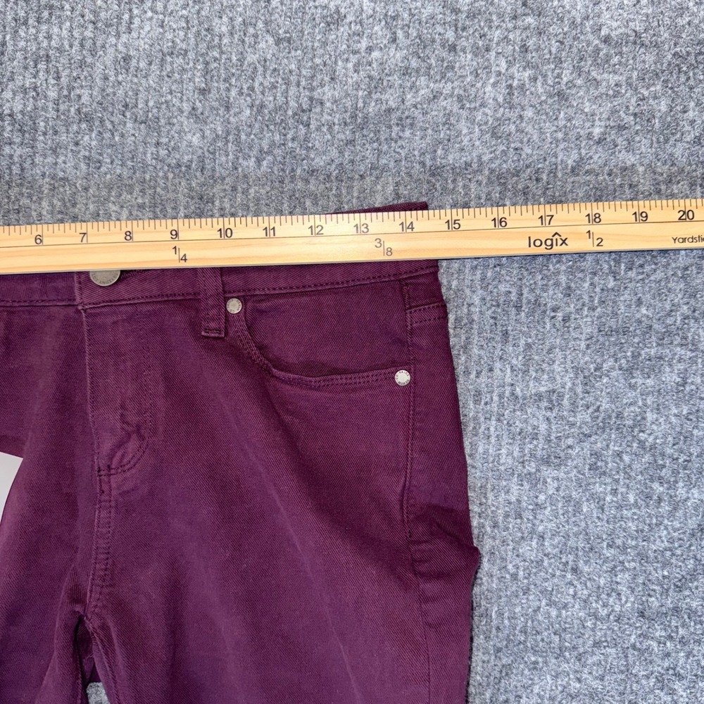 Paige Verdugo Ankle Skinny Jeans Vamp Red Burgundy Mid Rise Stretch Denim 28 NEW - Picture 4 of 9